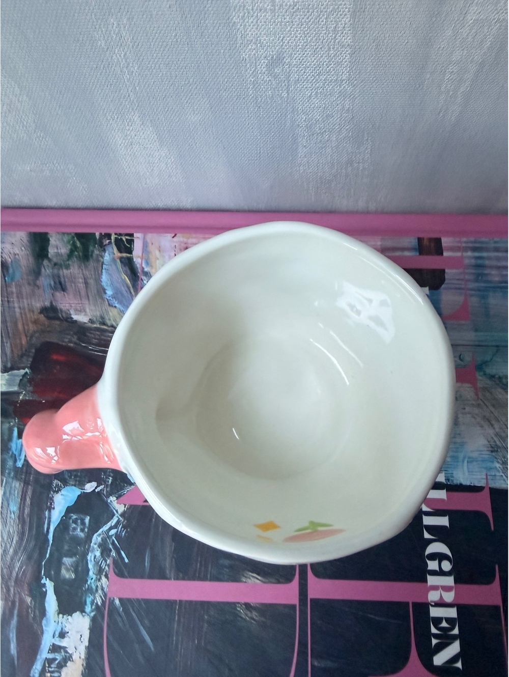 Vintage Pink Tulip Mug Japanese Kawaii Ceramic Cup Floral Cottagecore - Picture 6 of 7